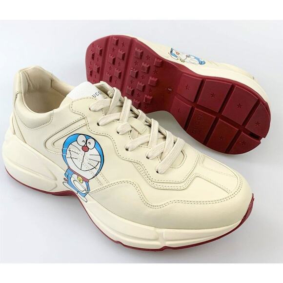 NIB Gucci x Doraemon Rhyton sneakers Limited Edition Man Size 6 Woman US 10 - Picture 2 of 10